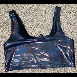 Holographic Metallic Sparkly Top